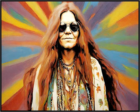 Posterizer 1 pcs- psychedelic funky hippie colorful person 3-Fantasy & Fiction Art-Retro Art- Living Room Bedroom Decor- unframed wall art...
