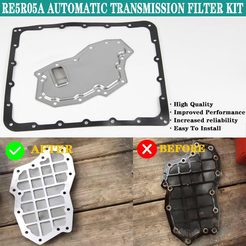 RE5R05A Automatic Transmission Filter Kit Compatible with 2002-2015 Nissan Armada Frontier Titan Xterra Pathfinder NV1500 Infiniti 350Z EX35 M35 Q...