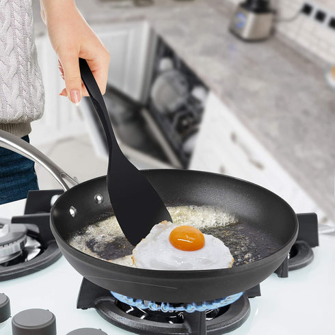 Ram-Pro Melamine Hard Plastic Turner Heat-Resistant Rubber Kitchen Spatulas Heavy Duty Kitchen Utensils for Cooking Flipping Fish Pancake Eggs Mel...