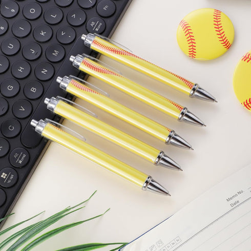 24Pcs Softball Ballpoint Pens Softball Gifts for Team,Black Ink Medium Point (1.0mm),Retractable Novelty Pen for Little Girl Softball Gifts School...