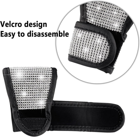 Crystal Auto Gear Shift Cover Bling Car Accessories,Universal Car Knob Gear Stick Protector from Scratching with Rhinestone Covers Car Decor Acces...