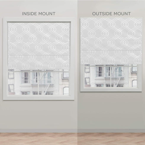 Exclusive Home Prague Trellis 100% Blackout Polyester Roman Shade, 31"x64", White...