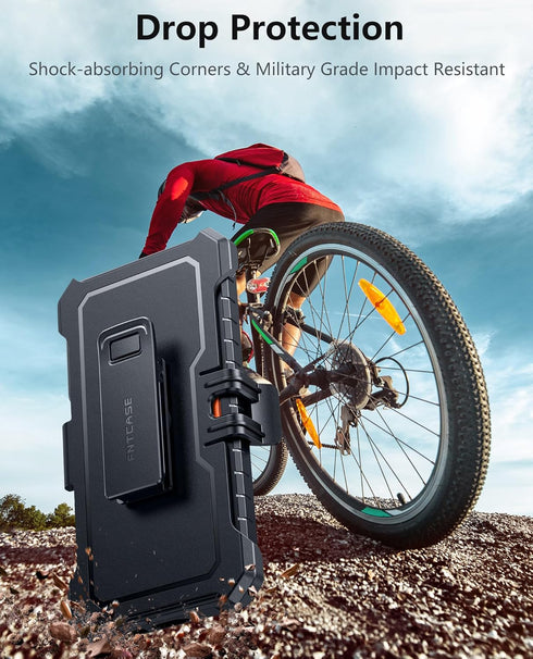 FNTCASE for Samsung Galaxy S24-Plus Case: S24plus Phone Case Drop Protection Rugged Belt-Clip Holster & Kickstand Military Grade Matte Textured Bu...