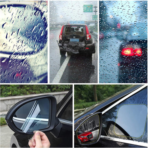 12Pcs Car Rearview Mirror Film, LeeLoon Anti Fog Anti Glare Anti Scratch Anti Mis Rainproof Waterproof HD Nano Clear Protective Sticker Film for C...