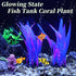 Aquarium Glowing Kelp Plant, Soft Silicone Glowing Fish Tank Decorations, Fluorescence Coral Decor for Aquarium Decor Blue 2pcs...