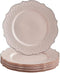 SILVER SPOONS Fancy Disposable Dessert Plates (10 PC) Heavy Duty Plastic Plates, Rose Gold Party Supplies for Baby Showers, celebrations & Events,...