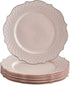 SILVER SPOONS Fancy Disposable Dessert Plates (10 PC) Heavy Duty Plastic Plates, Rose Gold Party Supplies for Baby Showers, celebrations & Events,...