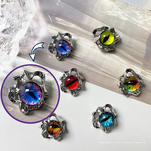 Devil Eye Nail Charms for Acrylic Nails,24PCS 3D Alloy Silver Nail Art Rhinestones Purple Eye Decoration, Nail Crystal Diamonds Y2K Nail Jewels Ac...
