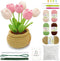 Lily's Lyric Flower Crochet Kit | Tulip Flowerpot | Step-by-Step Video Tutorial for Adults Teenagers | DIY Home Decoration Craft Gift Idea Pink...
