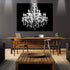 Canvas Print Wall Art - White Crystal Chandelier on Black Background - Wall Decor Modern Artwork Paintings Pictures for Living Room Stretched and ...