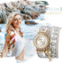 JewelryWe Women Watches Vintage Bohemia Multi-Layer Weave Wrap Leather Wristwatch Analog Quartz Bracelet Watch for Mother's Day...