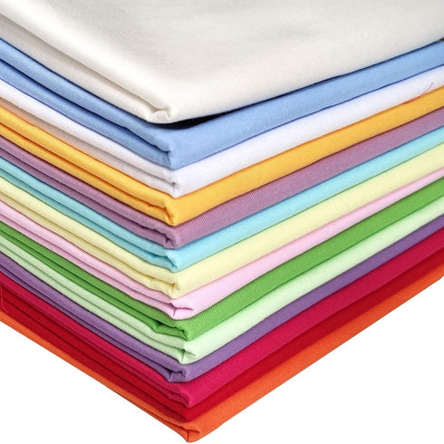 14pcs Twill Solid Cotton Fabric for Sewing Fat Quarters Fabric Bundles for DIY Quilting 18x22inches (46x56cm)...