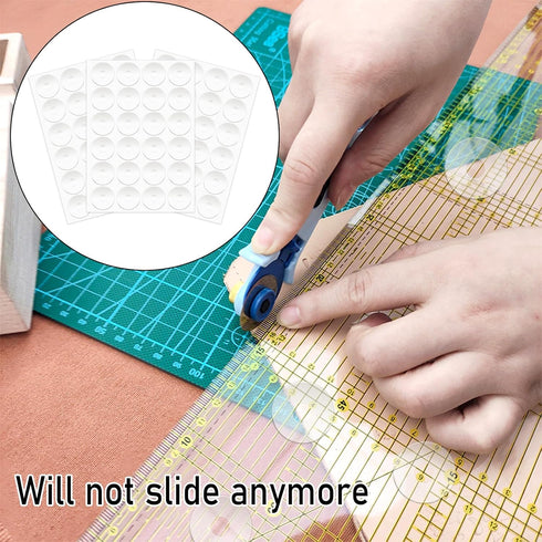 72Pcs Non-Slip Silicone Grips for Quilt Templates, Non-Slip Adhesive Rings, Quilting Rulers Sewing Rulers, Non-Slip Ruler Grip Rings, Adhesive Bac...
