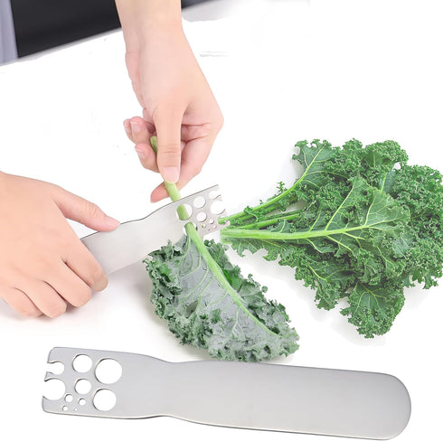 Herb Stripping Tool - Greens and Herb Stripper Steel Herb Leaf Zip Tool for Kale, Chard, Collard Greens, Thyme and Rosemary...