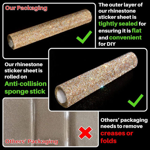 Locacrystal Bling Rhinestone Sticker DIY Car Decoration Stickers Self-Adhesive Hotfix Glitter Crystal Gem Sheet Sticker for Car&Craft Decoration w...