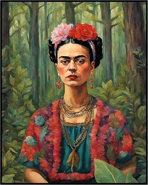 Posterizer 1 pcs- Frida Kahlo inspied art in the beautiful nature-Famous Figures Art Collection-Floral Botanical Art- Living Room Bedroom Decor- u...
