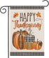 Happy Thanksgiving Fall Garden Flags for Outdoor,12x18 Double Sided,Harvest Buffalo Plaid Pumpkins Yard Flags,Small Thanksgiving Day Garden Decor ...