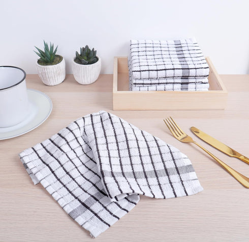 AMOUR INFINI Kitchen Dish Cloths Set of 8 - Ultra Soft, Highly Absorbent, Quick-Drying Terry Cotton Dishcloths 12"x12" Inch Wash & Cleaning Cloths...
