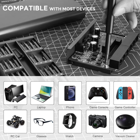 Precision Screwdriver Set, 64 in 1 Small Screwdriver Set, Magnetic Mini Screwdriver for Electronics Computer PC Laptop Macbook Phone iPhone RC Rin...