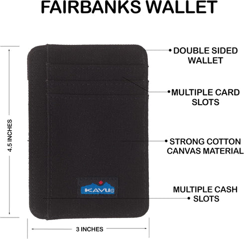 KAVU Fairbanks Double Sided Slim Cotton Canvas Wallet...