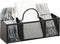Mind Reader Utensil Dispenser, Silverware Organizer, Cutlery Countertop Organizer, Metal Mesh, 12"L x 3.5"W x 5.5"H, Black...