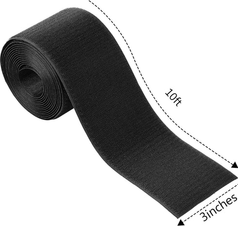 WILLBOND 2 Pack 10 ft x 3 Inch Cable Floor Strip Cable Cover Cords Carpet Protector Management Hook and Loop Tape for Wires on Floor Cords and Pre...