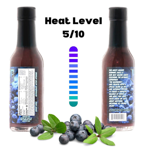 Hellfire Blueberry Hell Hot Sauce with Carolina Reaper Peppers, Gourmet, Award-Winning Fruit-Based Hot Sauce, 5 oz....