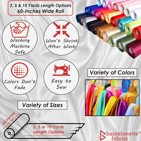 Satin Fabric | by The Yard | Luxury & Soft | 60" Wide Roll | Silky & Shiny | Decoration, Apparel, Drapery, DIY Crafts (Royal Blue, 2 Yards)...