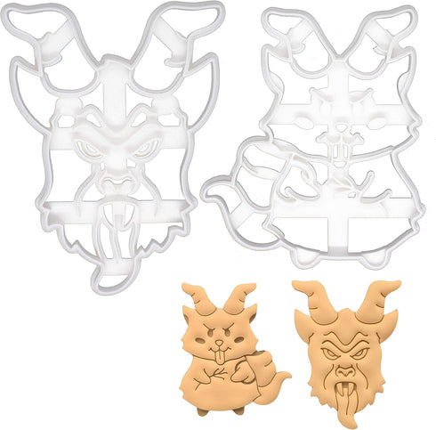 Set of 2 Krampus cookie cutters, 2 pieces - Bakerlogy...