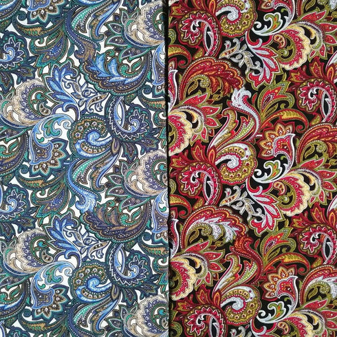6 PCS Fat Quarters Fabric Bundles 18 inchx22 inch Cotton Quilting Fabric for Sewing Mask,Paisley Pattern...