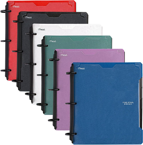 Five Star Flex Refillable Notebook + Study App, 1 Inch Binder with Customizable Cover, College Ruled Notebook and 3 Ring Binder, Hybrid NoteBinder...