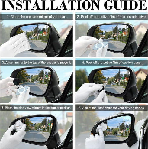 LivTee Blind Spot Car Mirror?Asymmetric Fan Shaped HD Glass Frameless Convex Rear View Mirror with wide angle Adjustable Stick for Cars SUV and Tr...