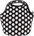 BUILT Gourmet Getaway Soft Neoprene Lunch Tote Bag - Lightweight, Insulated and Reusable, One Size, Big Dot Black & White...