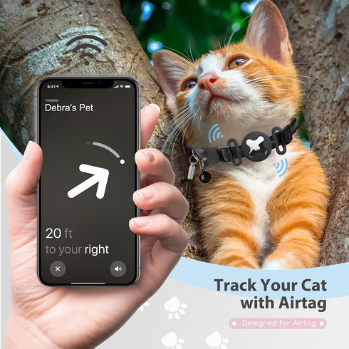 Airtag Cat Collar Silicone Holder Case, Air tag Cat Collar Holder Compatible with Airtag GPS Tracker for Cat Dog Pet, Waterproof and Lightweight (...