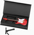 Dselvgvu Wooden Miniature Electric Guitar with Stand and Case Mini Musical Instrument Miniature Dollhouse Model Birthday Present (Electric Guitar:...