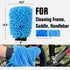 Bike Cleaning Kit (6 Pcs) with 1 Storage Bag, 5 Brushes for Tires, Chain, Sprockets, Cranks, Hubs, and Spokes, 1 Cleaning Mitt for Frame, Saddle, ...