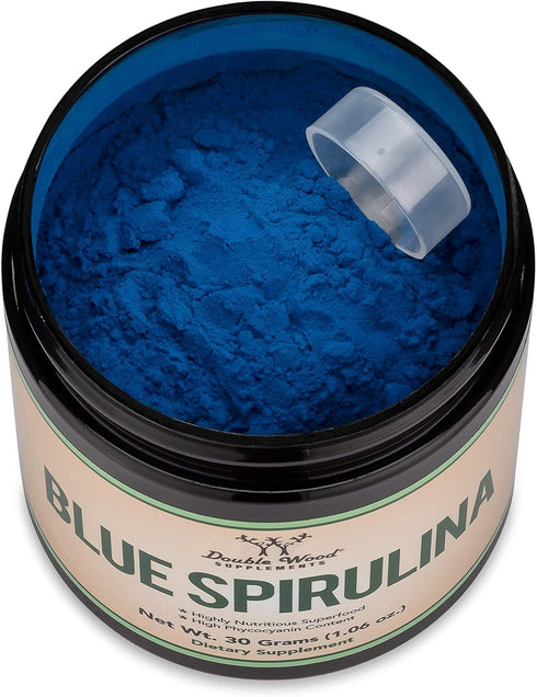 Blue Spirulina Powder - Maximum 35% Phycocyanin Content, Superfood Powder from Blue-Green Algae, Mixes into Smoothies and Protein Drinks, Plant Fo...
