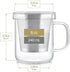Teabloom Premium Borosilicate Glass Mug with Stainless Steel Loose Leaf Tea Infuser and Lid/Dish - 8 Ounces (240 mL)...