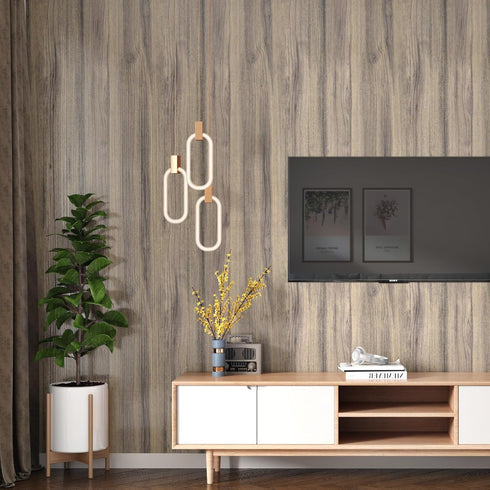 Gray Wood Peel and Stick Wallpaper Wood Grain Contact Paper for Countertops Rustic Wood Wallpaper Peel and Stick Waterproof Self Adhesive Removabl...