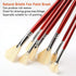 Fan Brush for Painting, 7 Pieces Fan Brush Set with Hog Bristle Natural Hair and Long Wood Handle, Professional Artist Fan Brushes for Acrylic Pai...