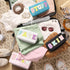 4 Pcs Large Chenille Letter Patch Makeup Bag Skin Stuff Hair Face Bag Preppy Patch Makeup Cosmetic Bag Toiletry Zipper for Women Teen Girl(Letters...