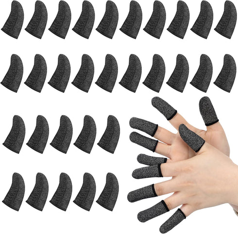 Geyoga 40 Pieces Gaming Finger Sleeve for Thumb Sleeves Mobile Gaming Finger Protector(Black)...