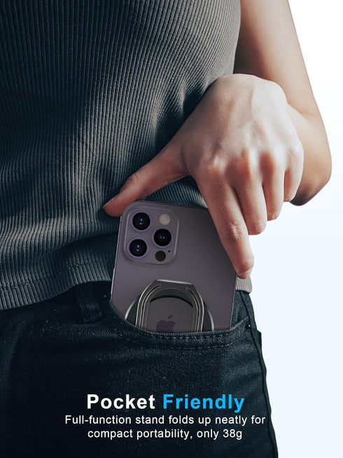 ?2024 Upgraded? Mag Safe Phone Ring Holder, SUPERONE Adjustable Magnetic Kickstand & Removable Phone Grip Compatible with iPhone 15 & 14 & 13 & 12...