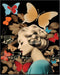 Posterizer 1 pcs-vintage woman-butterflies , music notes collage-Retro Art-Abstract & Modern Art-Gift for Art Lovers- UNFRAMED Wall Art...