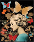 Posterizer 1 pcs-vintage woman-butterflies , music notes collage-Retro Art-Abstract & Modern Art-Gift for Art Lovers- UNFRAMED Wall Art...
