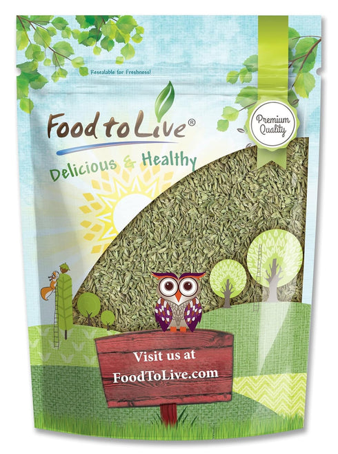 Food to Live Fennel Seeds, 4 Ounces – Whole, Raw, Non-Irradiated, Non-GMO, Kosher, Vegan, Bulk, Sweet Licorice Flavor, Perfect for Fennel Tea, Coo...
