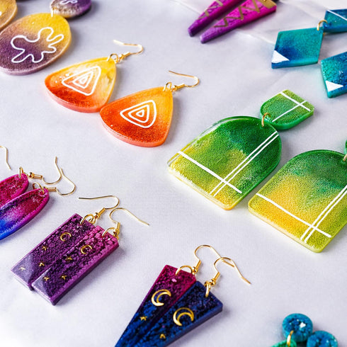 LET'S RESIN Resin Earring Mold, 171 Pcs Resin Jewelry Molds Making Kit with 11 Pack Variety Shape Resin Molds Silicone, Earring Molds for Epoxy Re...