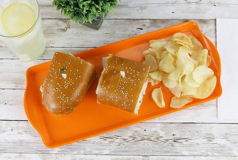 Calypso Basics Plastic Tidbit Melamine Sandwich Tray, Orange...