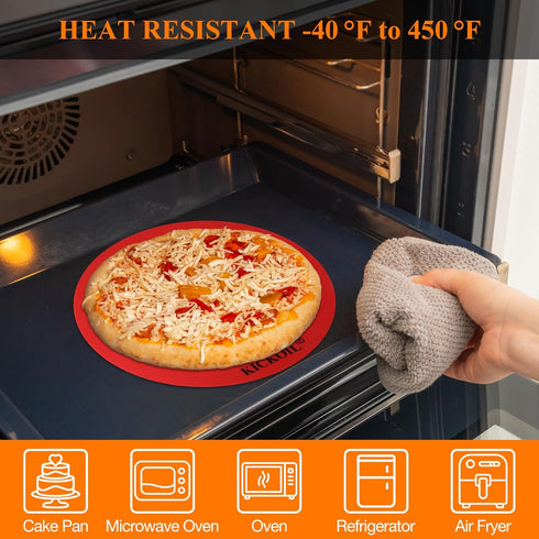 Round Silicone Baking Mats Set Of 2,Silicone Mat for 8 Inch Cake Pan Springform Pans Pizza Pan,Non-Stick Reusable Heat Resistant Baking Sheets Lin...