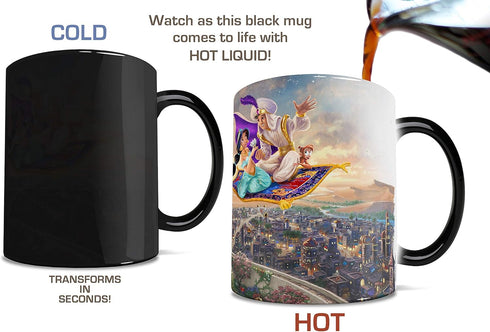 Morphing Mugs Disney - Aladdin - Princess Jasmine - A Whole New World - Thomas Kinkade - One 11 oz Color Changing Heat Sensitive Ceramic Mug – Ima...